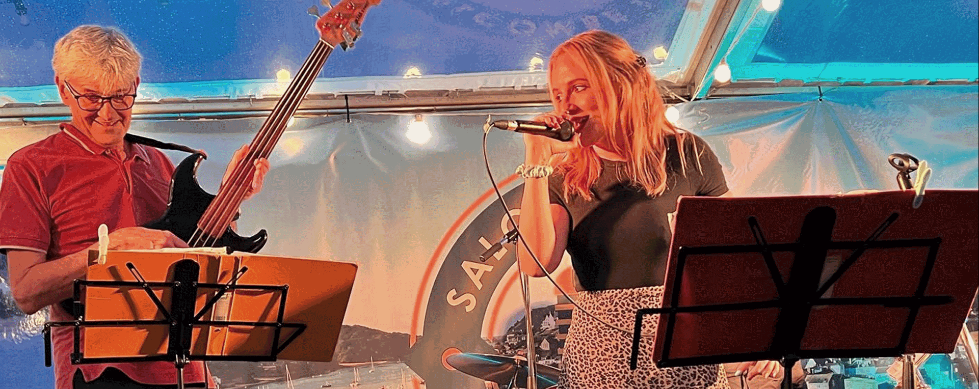 Picture of one of the bands on stage